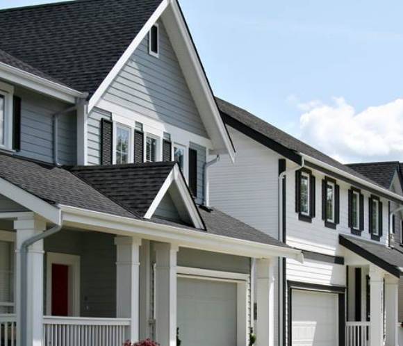 White and gray houses