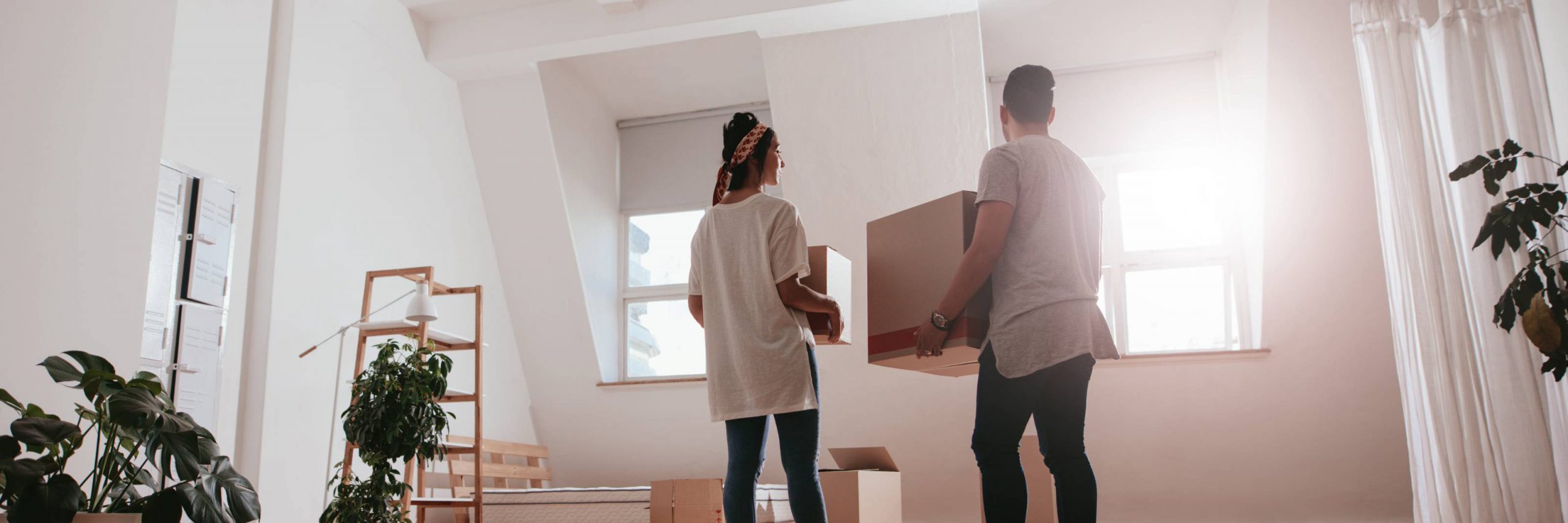 Couple moving in to new home
